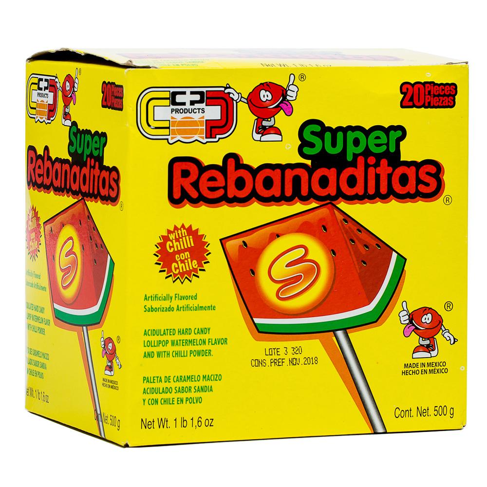 Super Rebanaditas Watermelon Lollipop 1lb 20ct