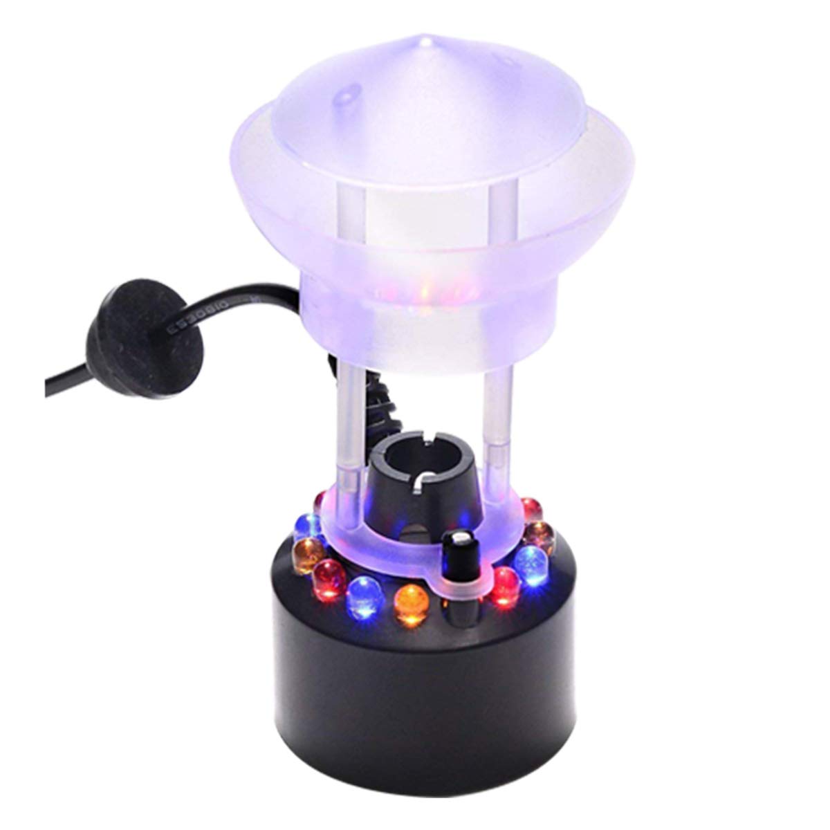 Halloween Party Mist Maker Ultrasonic Mist Maker Fogger with Waterproof Frame 12 LED Red Yellow and Blue Light Flashes For Halloween Decoration Water Fountain Pond Fogger and Rockery Fishtank Vase Bir