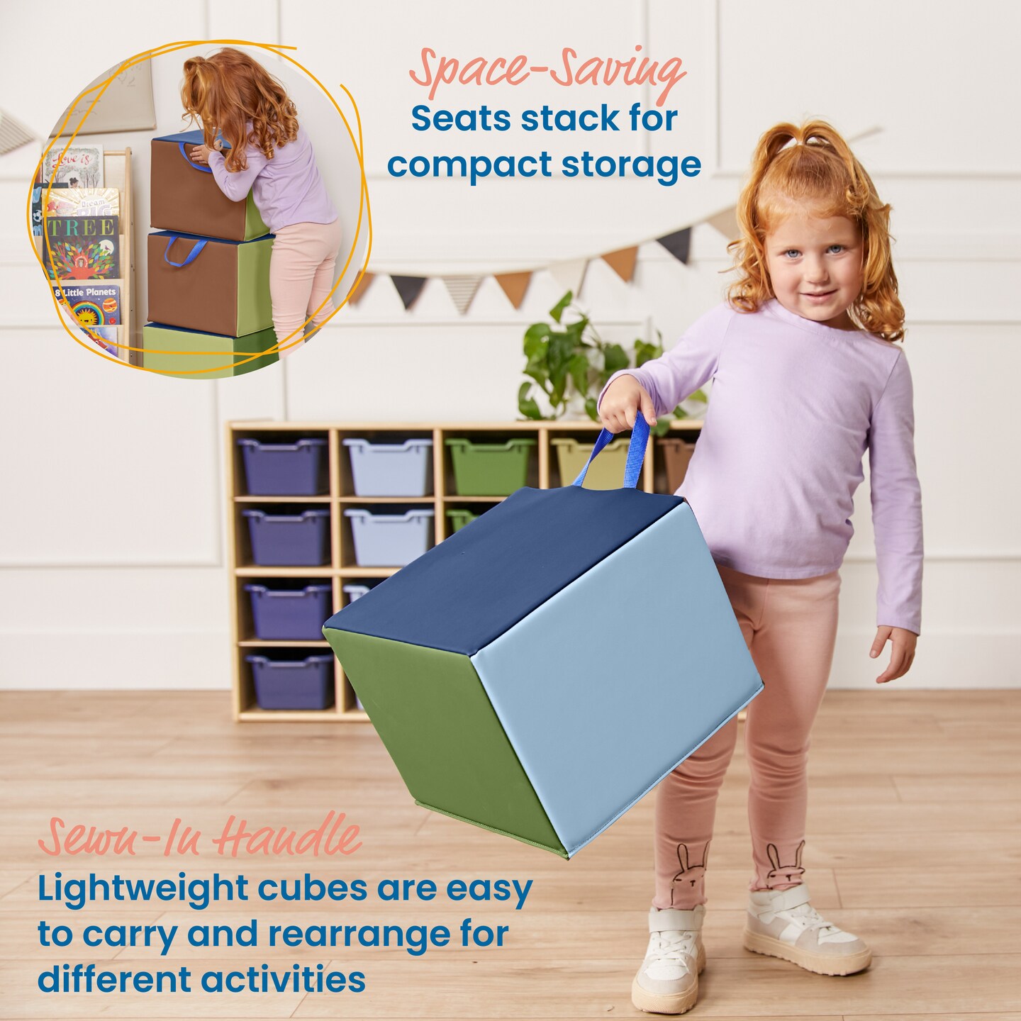 SoftZone Children&#x27;s Cozy Cubes, Flexible Seating, 4-Pack