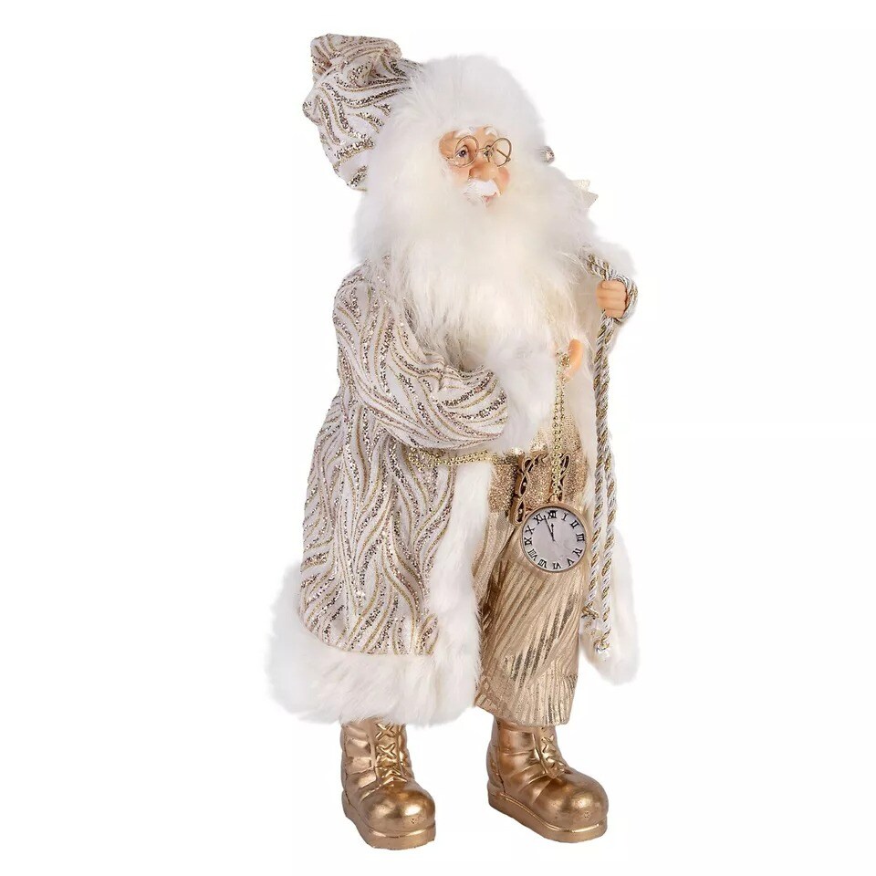 18&#x22; Gold Santa Claus Collectible Doll Santa Christmas Figurine Holiday Decor