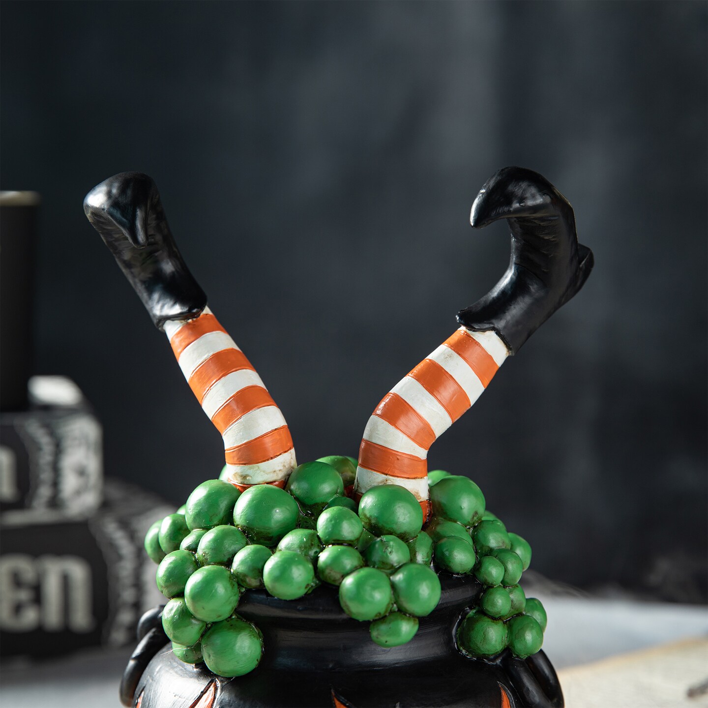 8.75&#x27;&#x27;H Halloween Polyresin Witches With Cauldron Table Decor