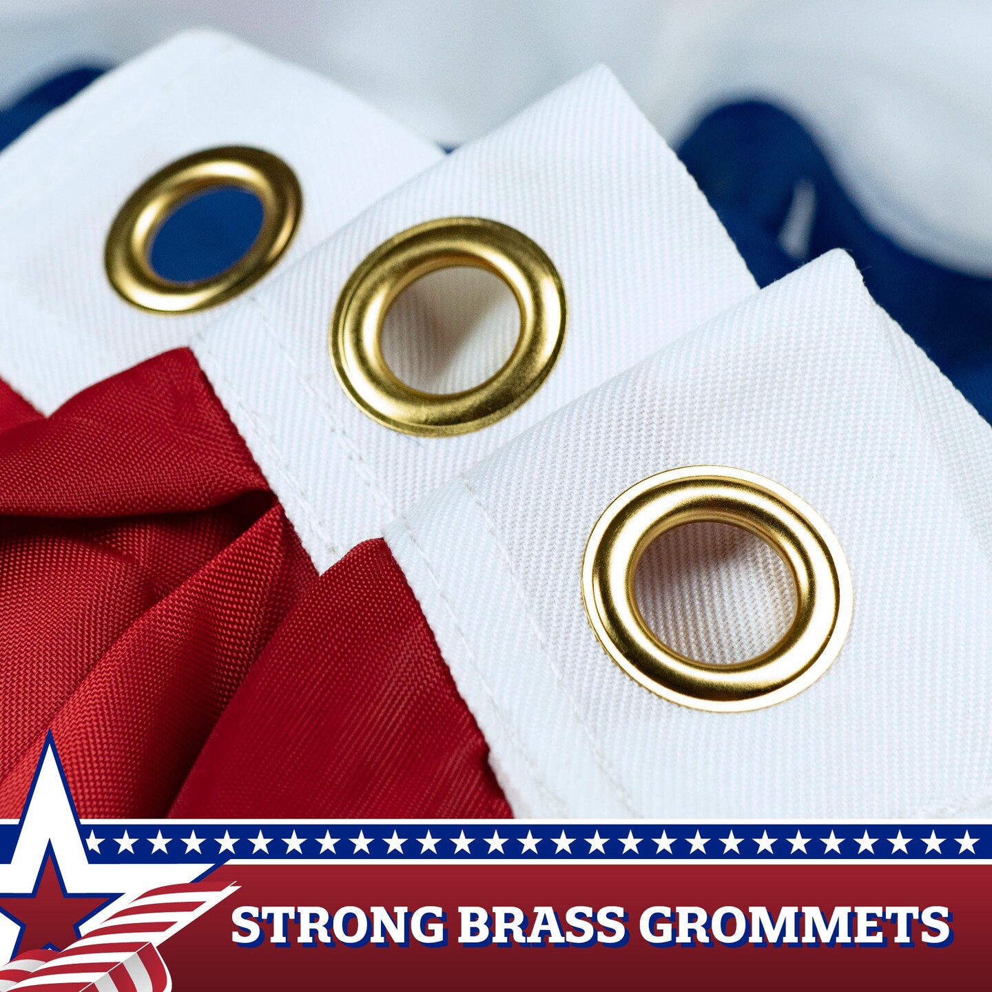G128 Porch Bunting Flag American USA | 3x6 Ft | Embroidered 210D Polyester | Decoration for Balcony Porch Bannister, Mounted with Brass Grommets