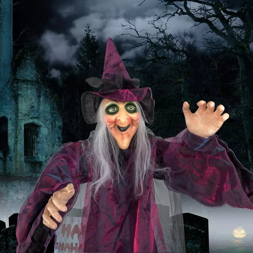 Halloween Decorations Hanging Animated Witch Haunted House Prop Outdoor Indoor