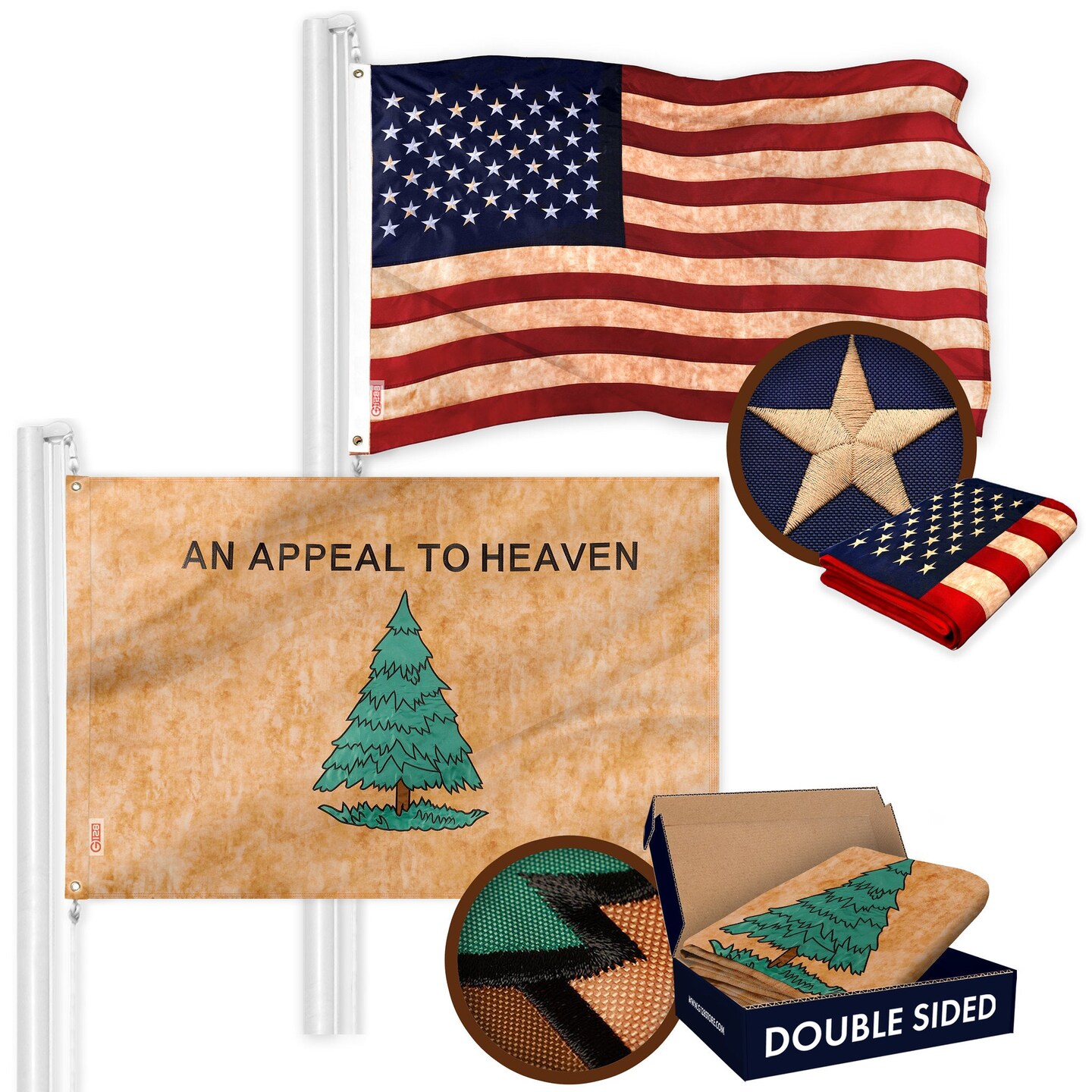 G128 Combo Pack American USA Flag ToughWeave Series 3x5 Ft Single