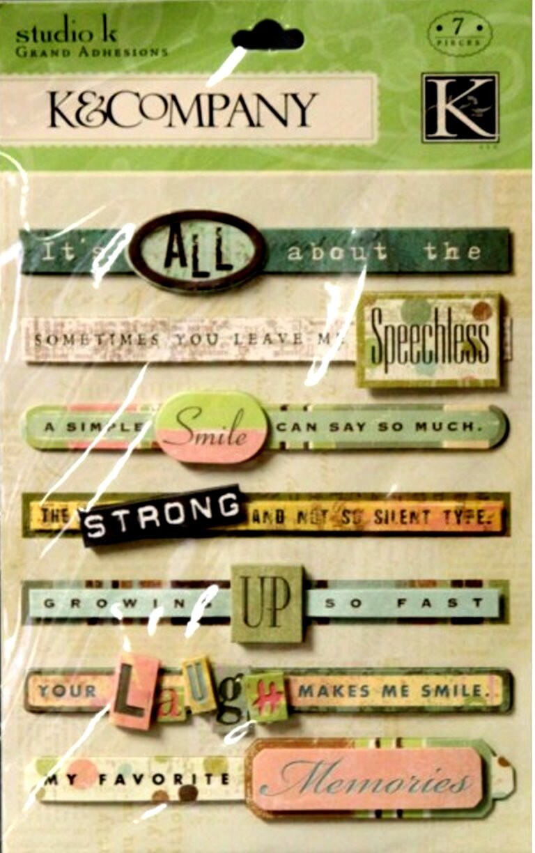 K & Company Studio K Sentiments Grand Adhesions Dimensional Stickers