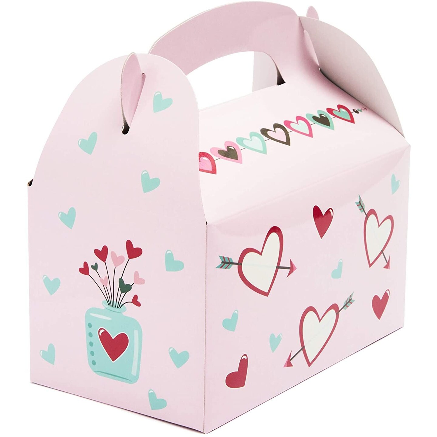 Valentine&#x27;s Treat Boxes for Gifts and Party Favor Goodie Bags (Pink, 24 Pack)