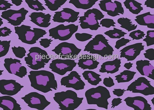 8&#x22; Round ~ Black &#x26; Purple Leopard Print Close Up Birthday ~ Edible Cake/Cupcake Topper!!!