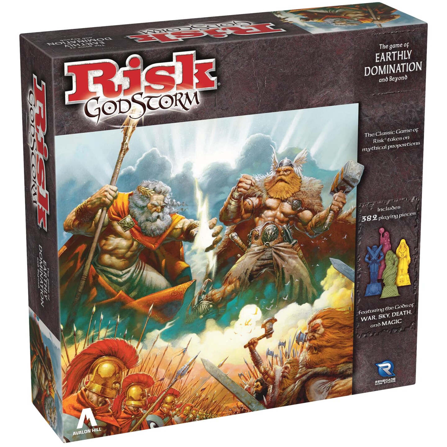 Renegade Game Studios: Risk: Godstorm -  Command 5 Ancient Cultures! War Strategy Board Game, Rules For Godstorm &#x26; Classic Risk, Ages 10+, 2-5 Players