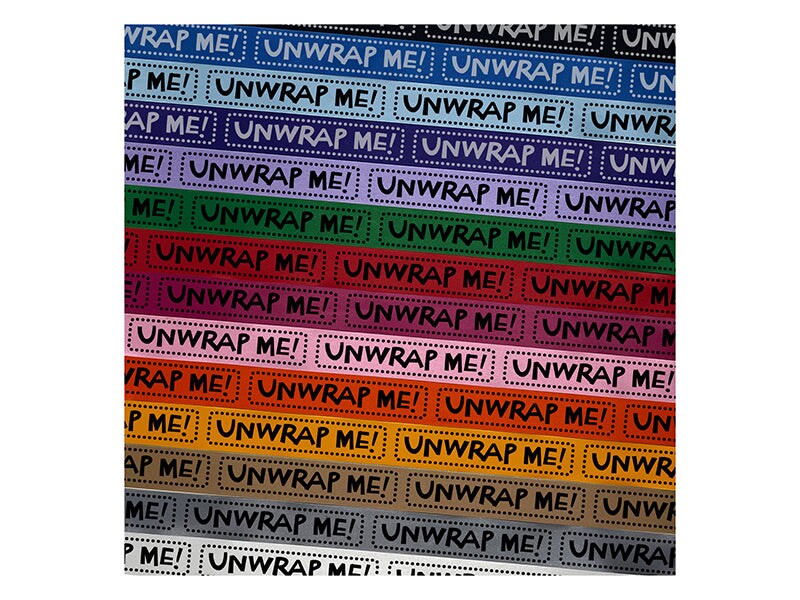 Unwrap Me Fun Text Gift Present Satin Ribbon for Bows Gift Wrapping - 1&#x22; - 3 Yards