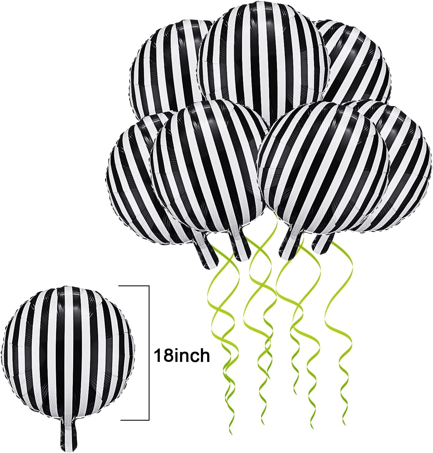 Black and White Striped Balloons Decoration Foil Balloons Aluminum Helium Balloons for Birthday Party