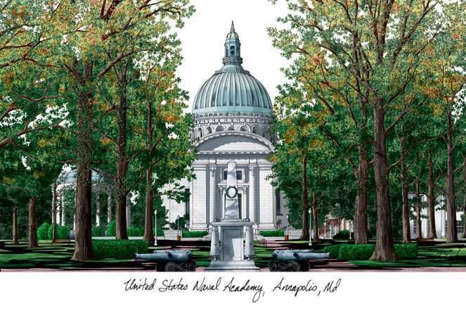 United States Naval Academy10w x 14h Spirit Diploma Manhattan Black Frame with Bonus Campus Images Lithograph (value savings $59)