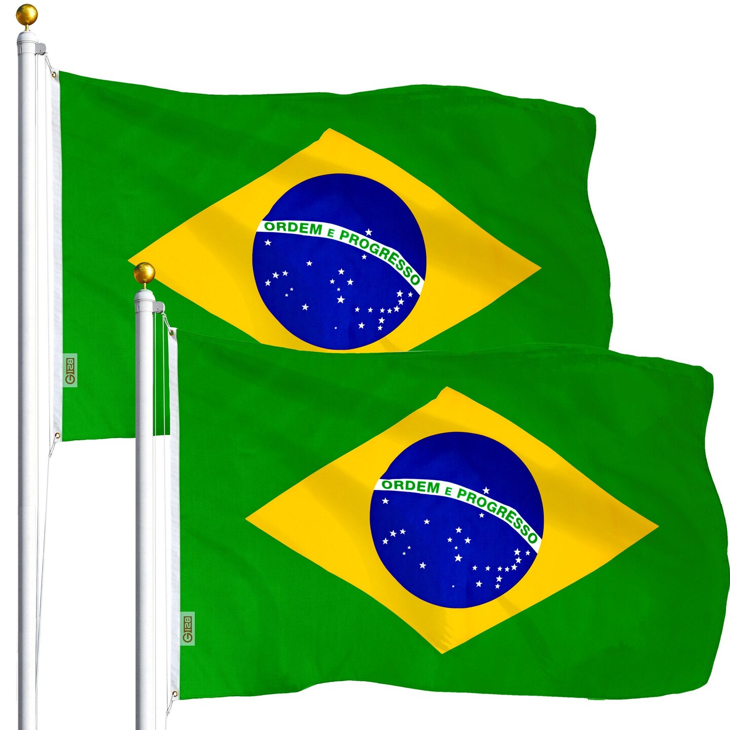 Brazil Brazilian Flag 3x5 Ft 2-Pack Printed Polyester By G128