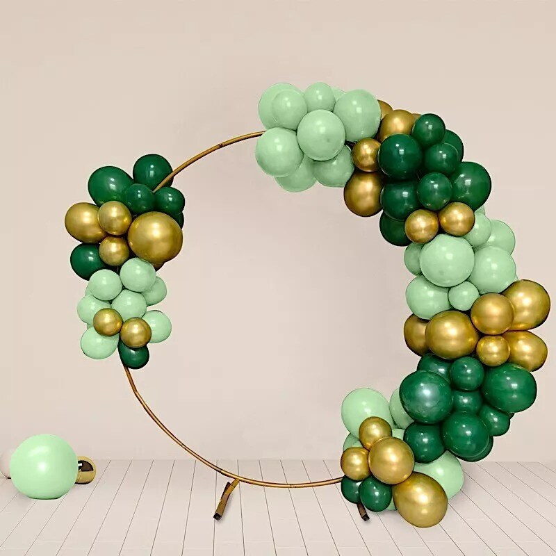 120 Gold Green Latex Balloons Garland Arch Party Decorations Kit Events Supplies