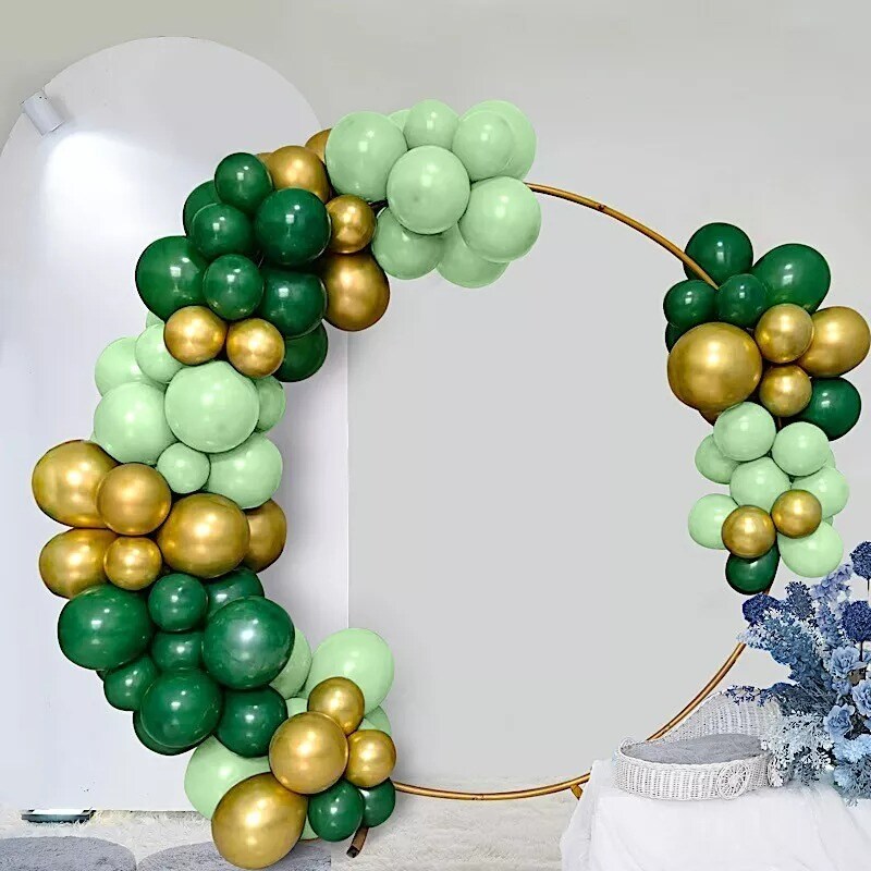 120 Gold Green Latex Balloons Garland Arch Party Decorations Kit Events Supplies