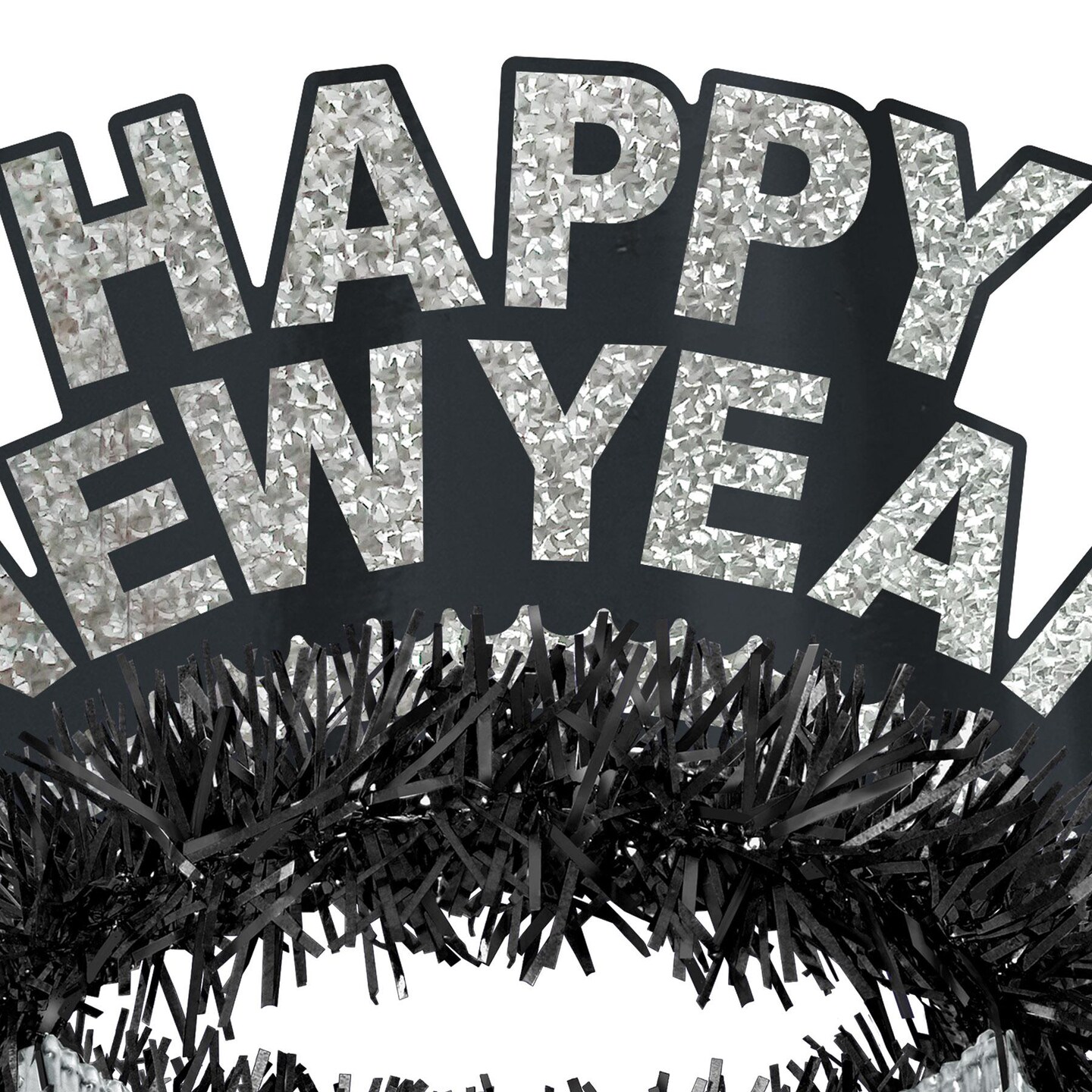 50 Pack Beistle Black/Silver Happy New Year Regal Tiara