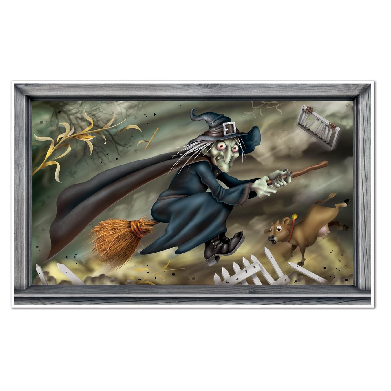6 Pack Beistle Halloween Flying Witch Insta-View Decoration