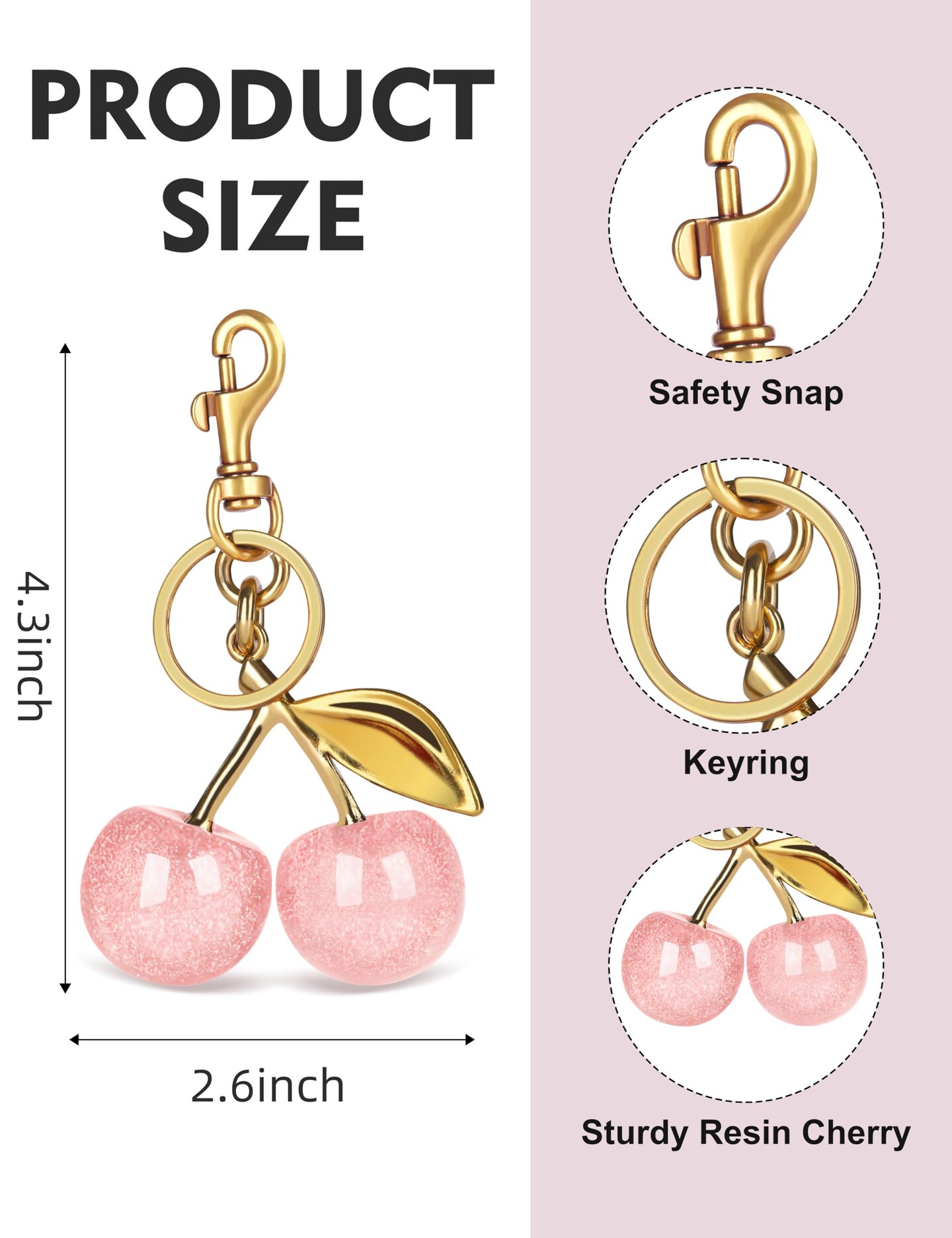 Cherry Bag Charm Cute Cherry Accessories Sparkling Purse Keychian Charms for Women