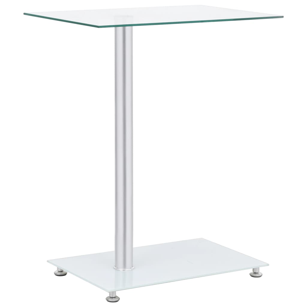 vidaXL U-Shaped Side Table Transparent 17.7&#x22;x11.8&#x22;x22.8&#x22; Tempered Glass