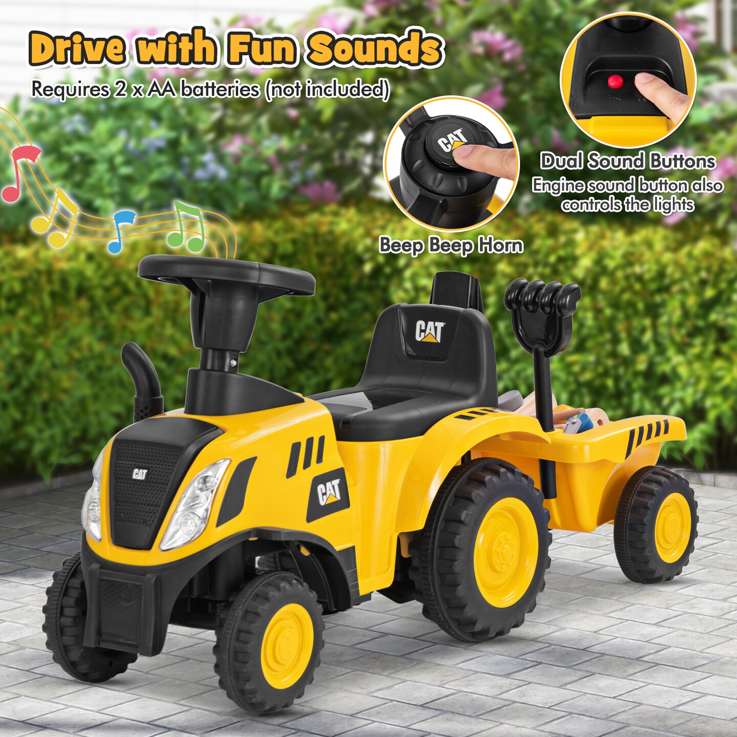 Kids Ride On Tractor with Storage Bracket