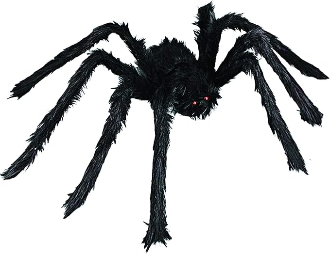 6 Halloween Spider Decorations, Realistic Hairy Spiders Set, Giant Scary Spider Props for Yard, Indoor and Outdoor Creepy Decor, Home Party Decorations (36&#x201D; 30&#x201D; 24&#x201D; 18&#x201D; 18&#x201D; 12&#x201D;)