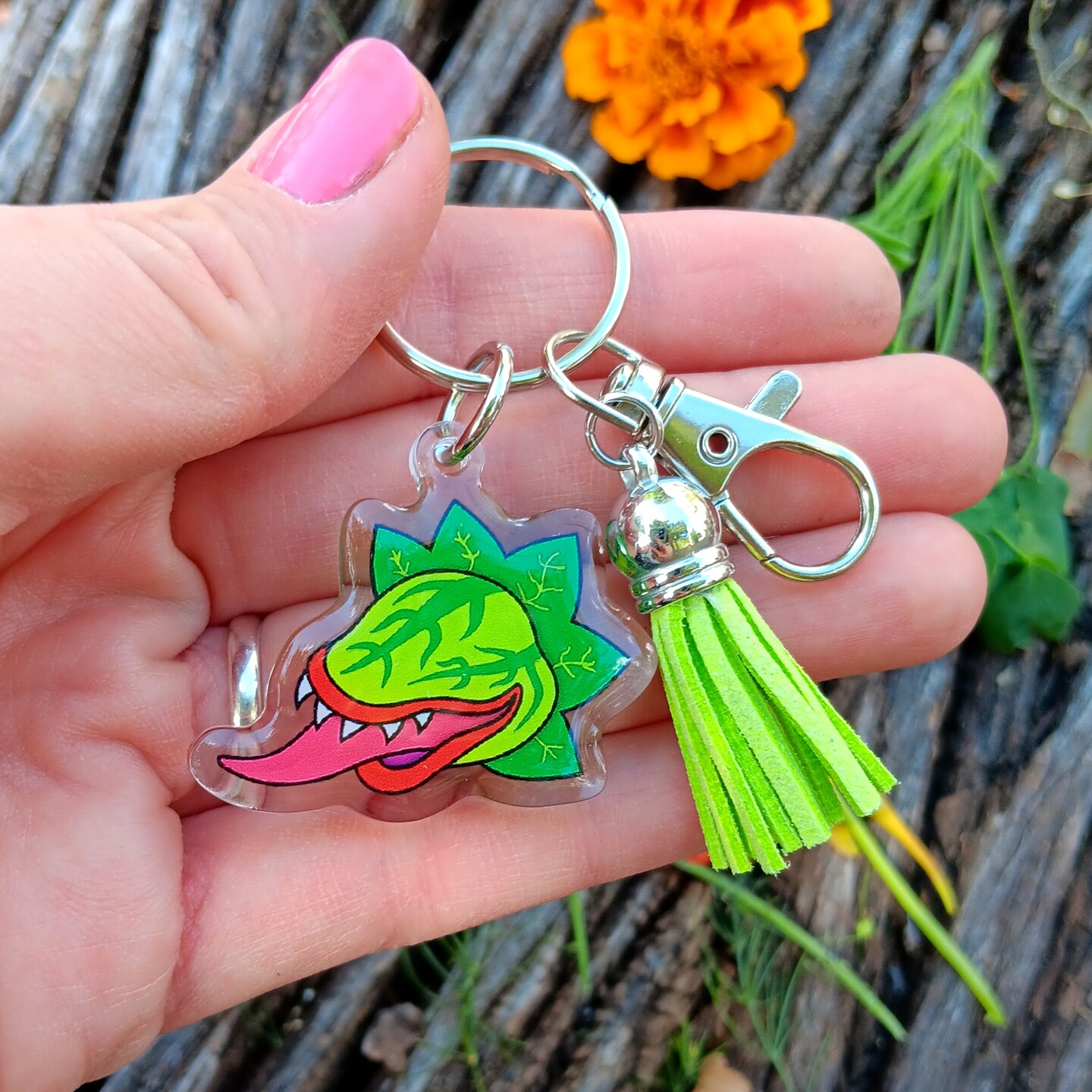 Little Shop of Horrors Audrey II Pendant Tassel Keychain, Gift for