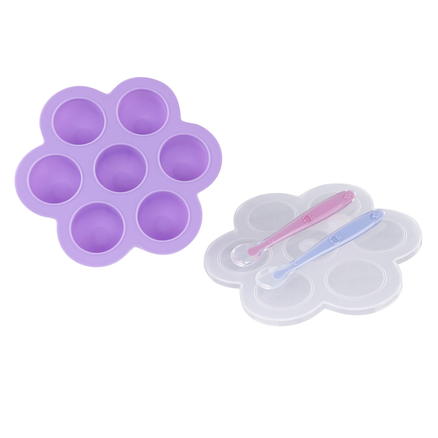 Acorn Baby Food Container Meal Prep Freezer Tray with Thick Lid and 2pk Spoons