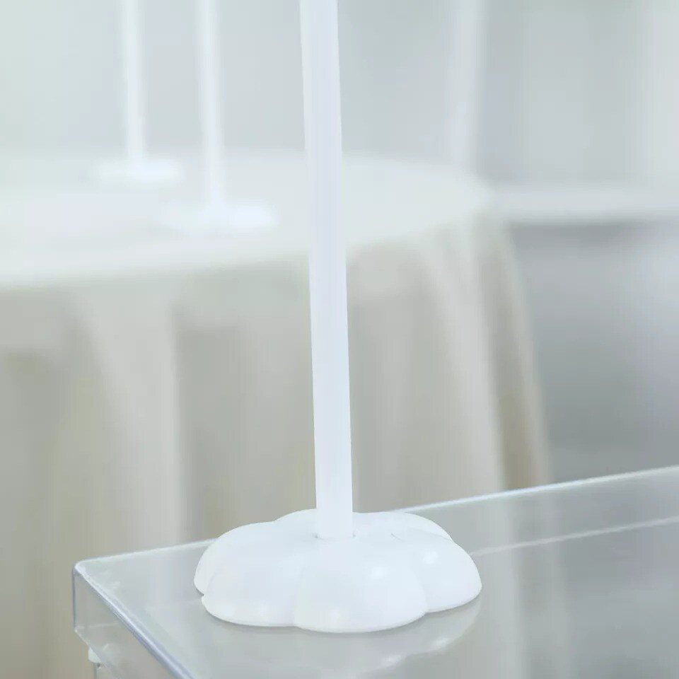 10 pcs 17" tall White Balloon Sticks Column Flower Stand Holders Decorations