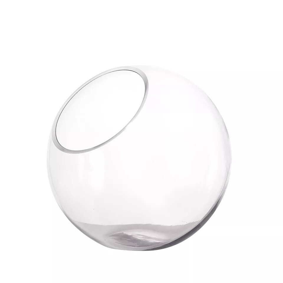 Clear 9&#x22; Slanted Glass Terrarium Vase Wedding Party Centerpieces Decorations