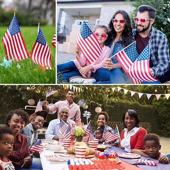 18" Flag Sticks 10 Pack – Wooden Craft Flag Poles for Classroom Projects, DIY Flags, Parades & Decorations