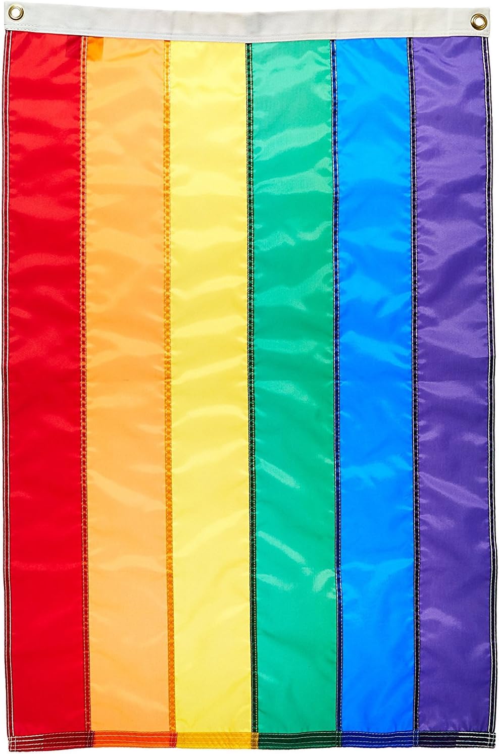3x5 FT Rainbow Flag (Sewn Stripes) Outdoor SolarMax Nylon - Gay Pride Lesbian LGBT - UV Fading Resistant - Premium Quality - Made in USA