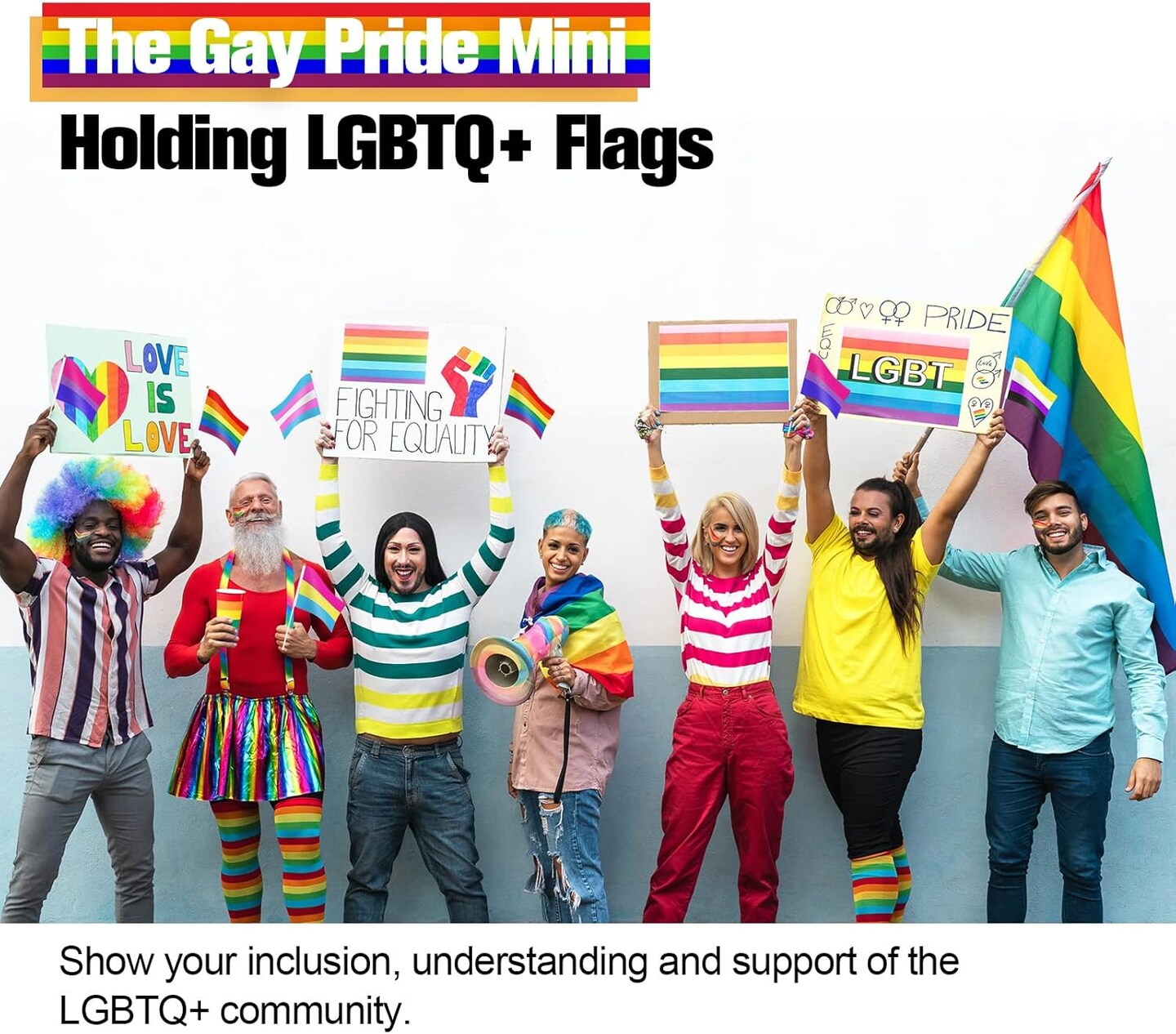110 Pack Small Pride Flag Rainbow Mini Flags with Sticks Set, Nonbinary Gender Bisexual Pansexual Transgender Gay Rainbow Hand Flags for Nonbinary LGBTQ Pride Month Party Parade Decorations