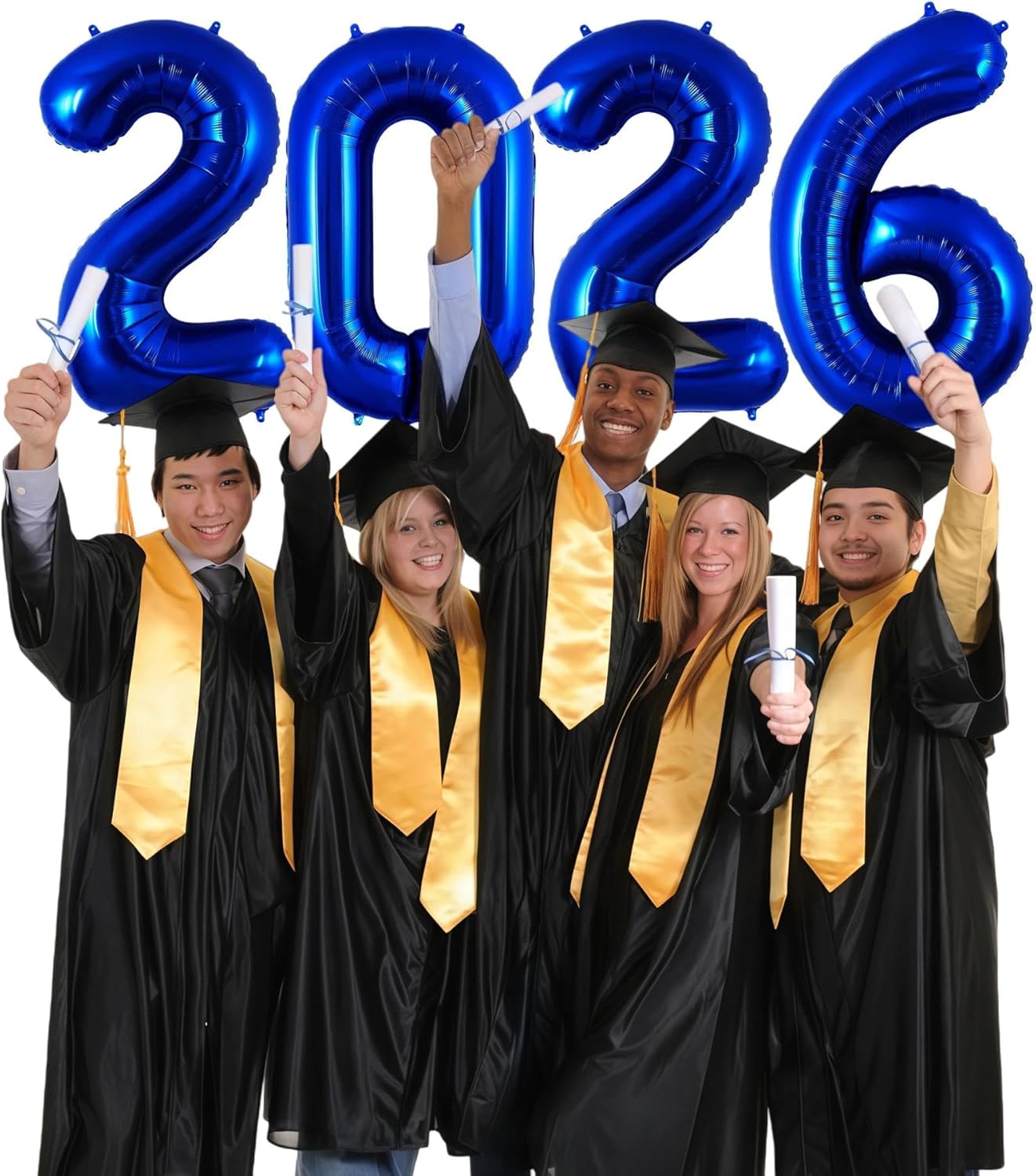 Navy Blue 2026 Balloons, 40 Inch 2026 Number Balloon Foil New Year Balloon Numbers for New Years Eve Party Graduation Party Decoration