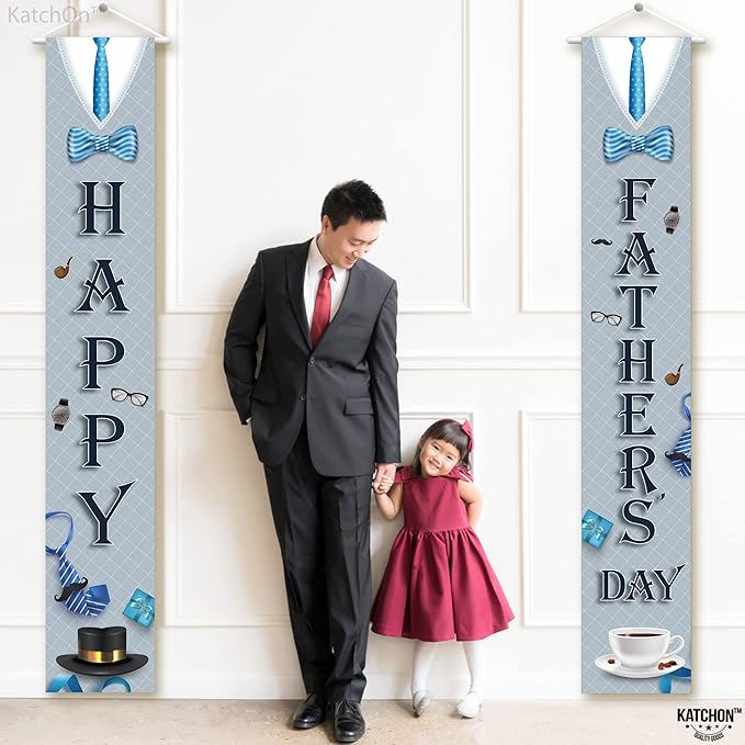 Happy Fathers Day Banner - XtraLarge, 72x12 Inch | Father's Day Door Banner for Happy Fathers Day Decorations | fathers Day Sign, Fathers Day Backdrop | Father's Day Party Decorations