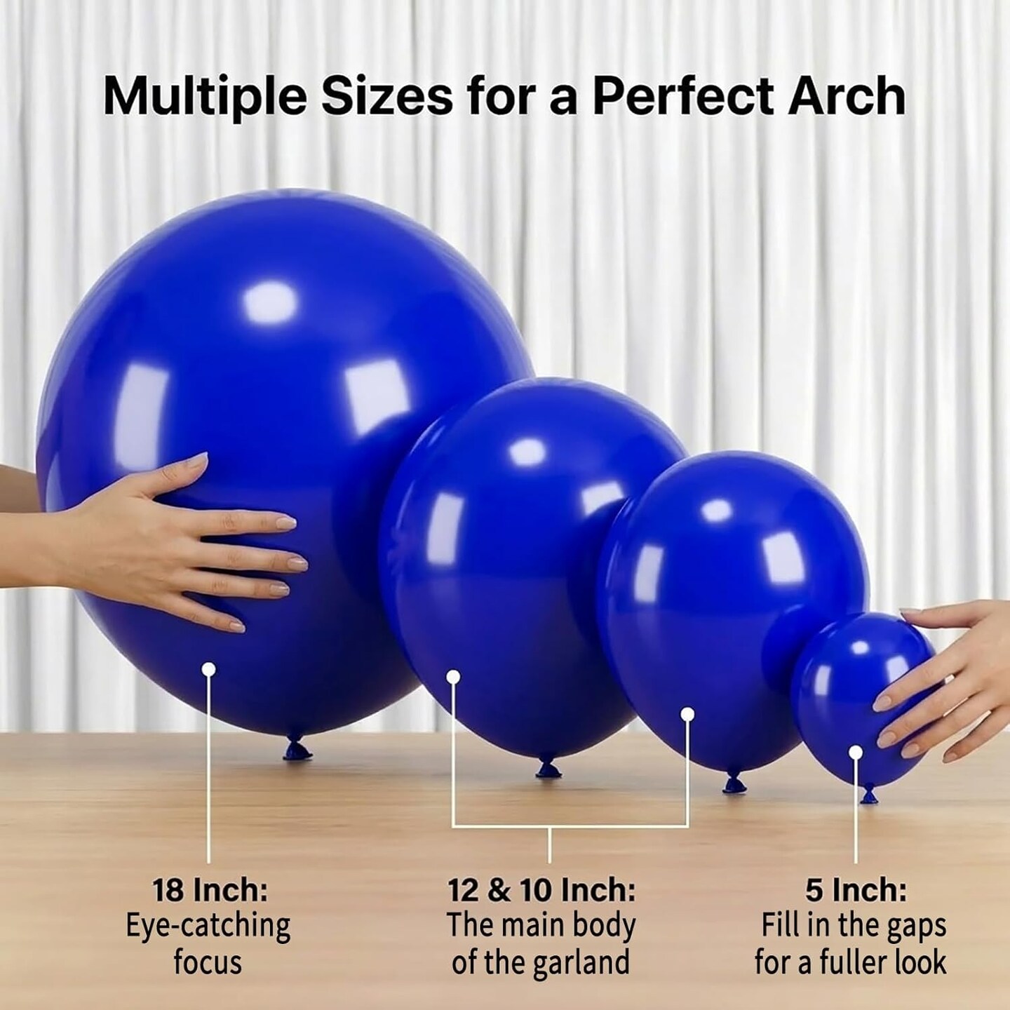 114PCS Royal Blue Balloon Garland Arch Kit – Matte Dark Blue Balloons (18/12/10/5 Inch) for Graduation, Birthday, Baby Shower, Baseball, Nautical & Party Decorations