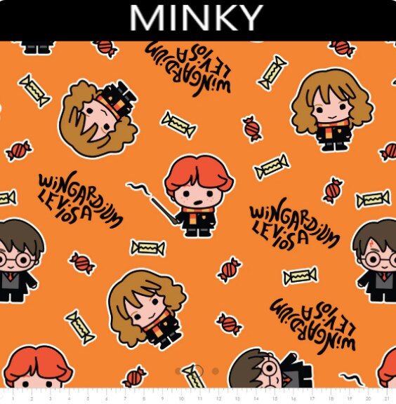 Licensed Warner Brothers Harry Potter Hogwarts Halloween Minky Fleece Fabric by the Yard