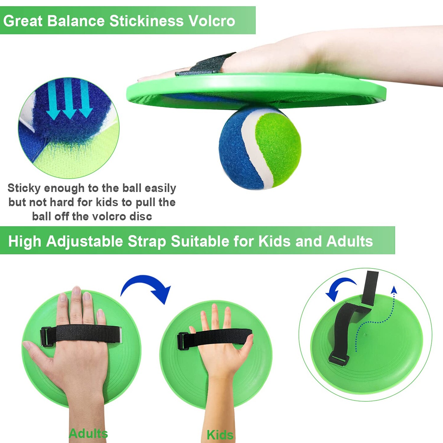 Ball Catch Set Games Toss Paddle - Beach Toys Back Yard Outdoor Pool Backyard Camping Throw Age 3 4 5 6 7 8 9 10 11 12 Years Old Boys Girls Kids Adults Family Pink Blue Gifts 2 Pack