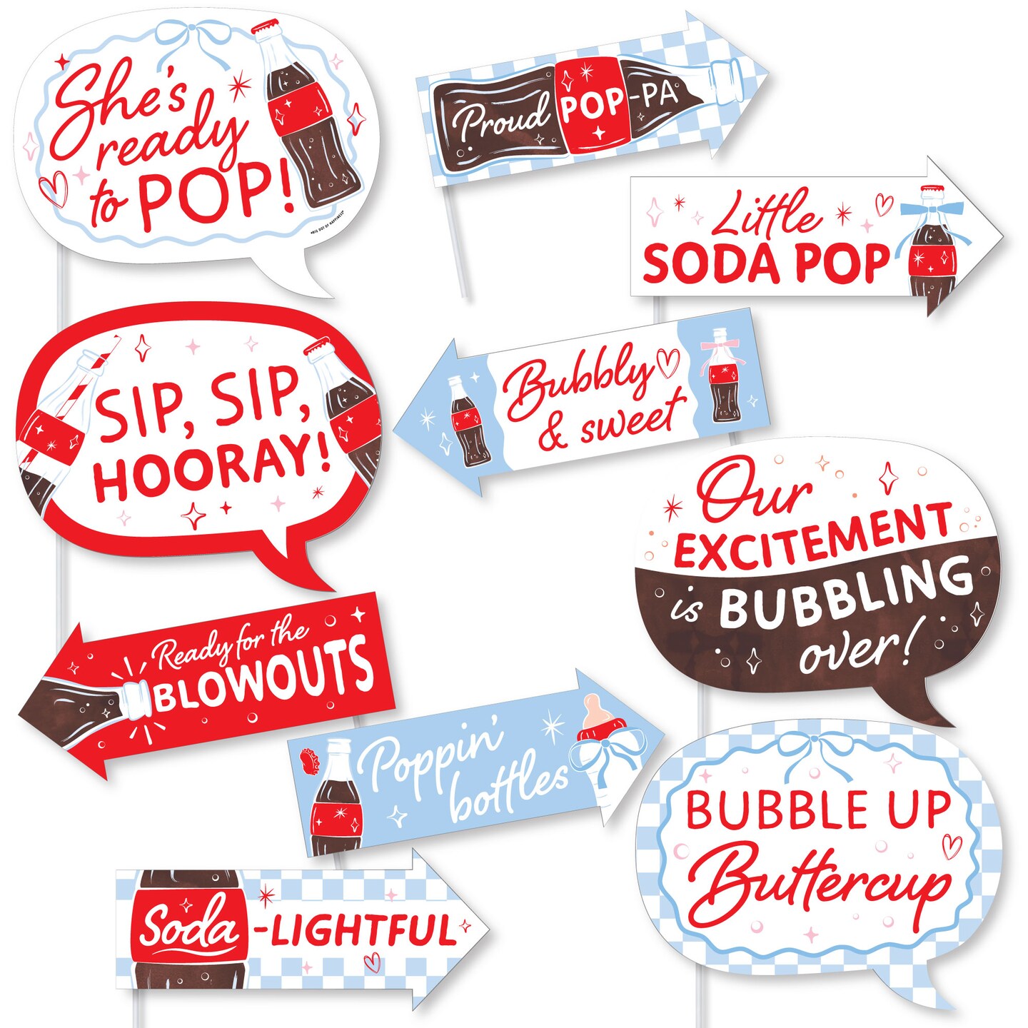 Big Dot of Happiness Funny She's Ready to Pop Photo Booth Props Kit ...