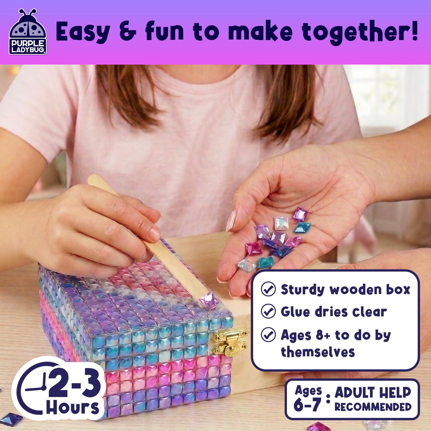 Jewelry Box Craft for Girls 8-12 6-8 - Birthday Gift for 7 8 9 10 11 12 Year Old Girl, Fun Mosaic Arts and Crafts for Kids Ages 8-12, Girls Toys 8-10