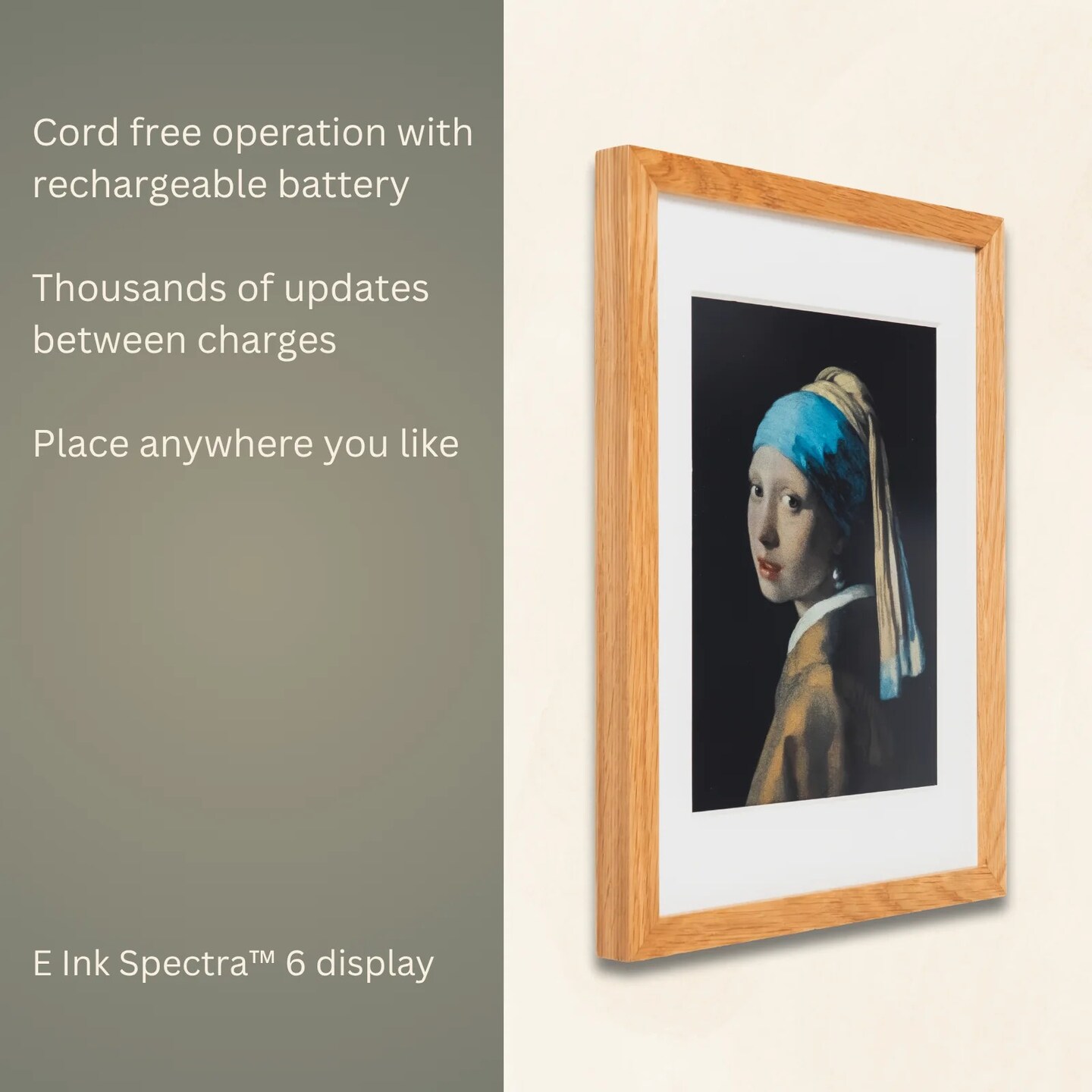 Reflection Frame 13.3 Inch ePaper Display Cordless e-ink Digital Photo Frame, Tap-to-Print Technology, Wall Art Frame for Any Place and Everyone