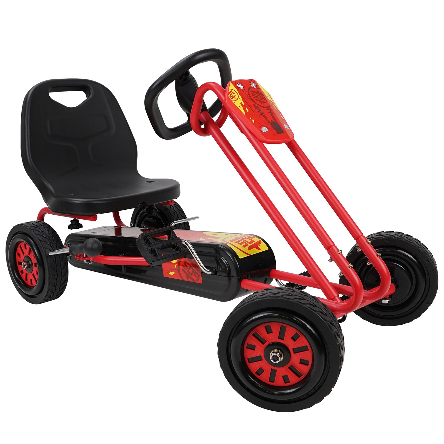Rocket Pedal Go Kart - Red | Pedal Car | Ride On Toys For Boys & Girls With Ergonomic Adjustable Seat & Sharp Handling, Ages 4+