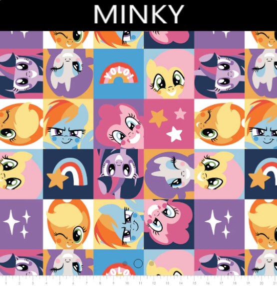 Licensed Hasbro's My Little Pony Peek-A-Boo Minky Fleece by the Yard