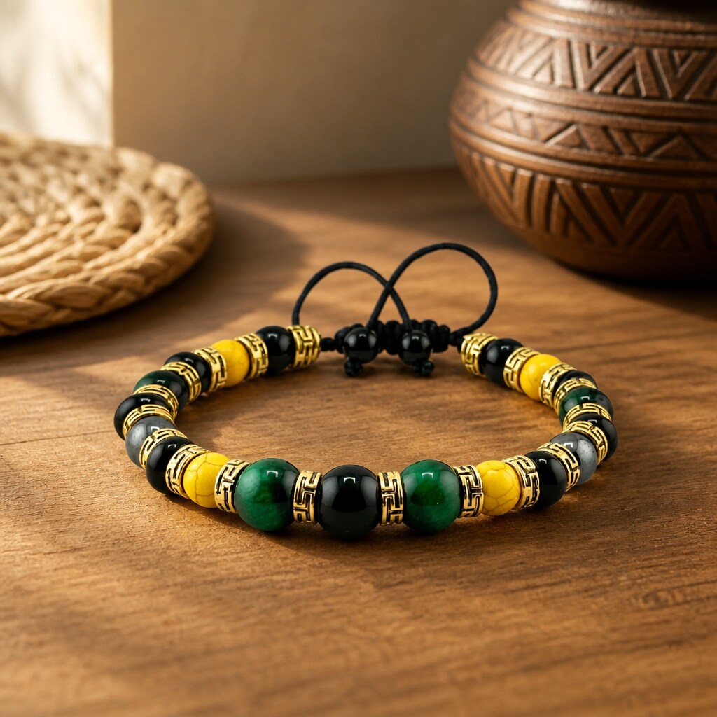 Adjustable Braided Jamaican Flag Color Bracelet for Men Women