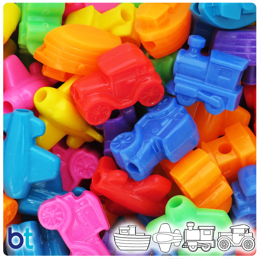 BeadTin Circus Opaque Mix Mini Mobile Plastic Pony Beads (24pcs)