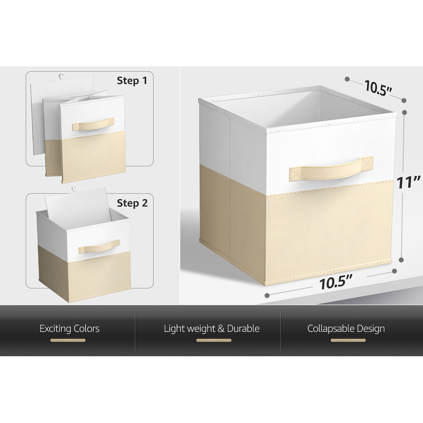 Sorbus Foldable Storage Bins &#x2013; 6-Pack Fabric Storage Cubes, 11-Inch Cube Organizer Bins for Closet, Shelves, and Cubby Storage &#x2013; Collapsible Cloth Storage Baskets for Home Organization