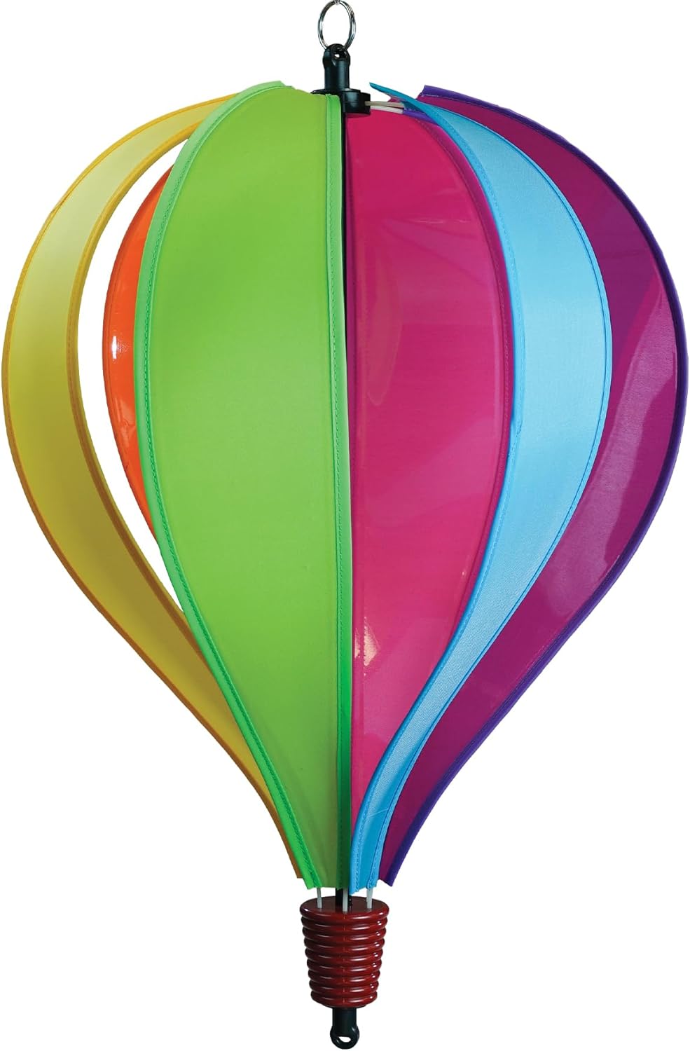 In the Breeze 0972 — Fiesta 6-Panel Fabric Hot Air Balloon — Colorful, Vibrant Hanging Outdoor Wind Spinner