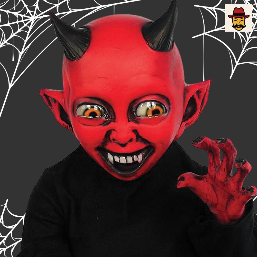 3.1 Feet Tall Little Devil Monster Kid Costume Poseable Red Imp Figure