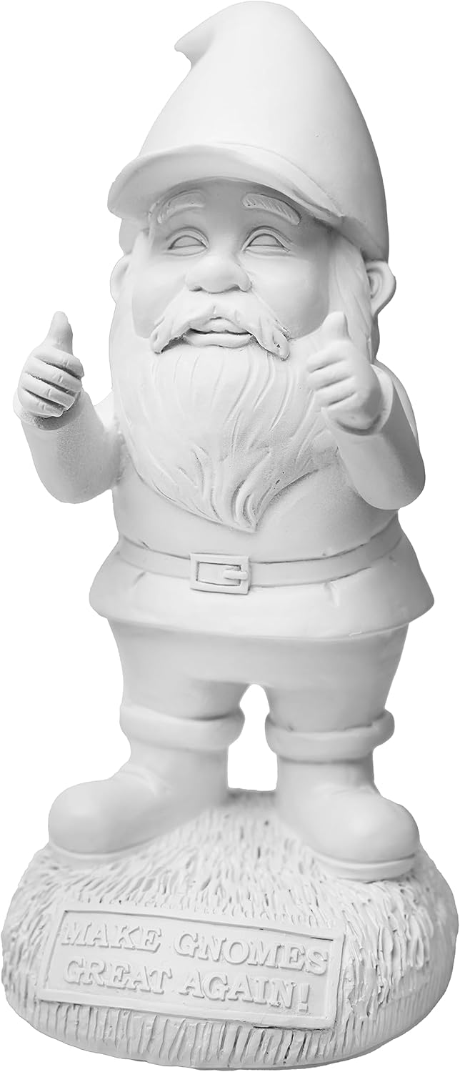 Gnude Gnomes - Unpainted Make Gnomes Great Again Garden Gnome