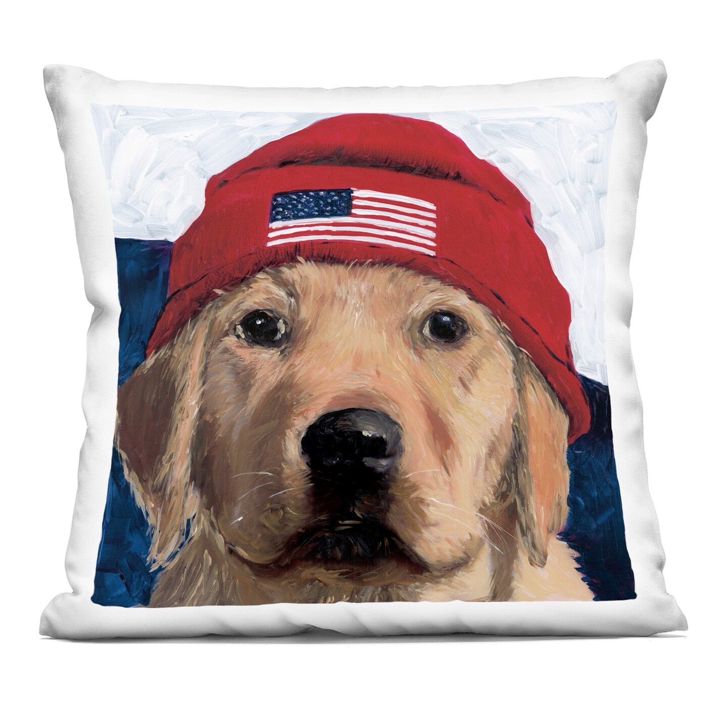 Stupell Industries American Dog in Hat Indoor Pillow, 18 x 7 x 18