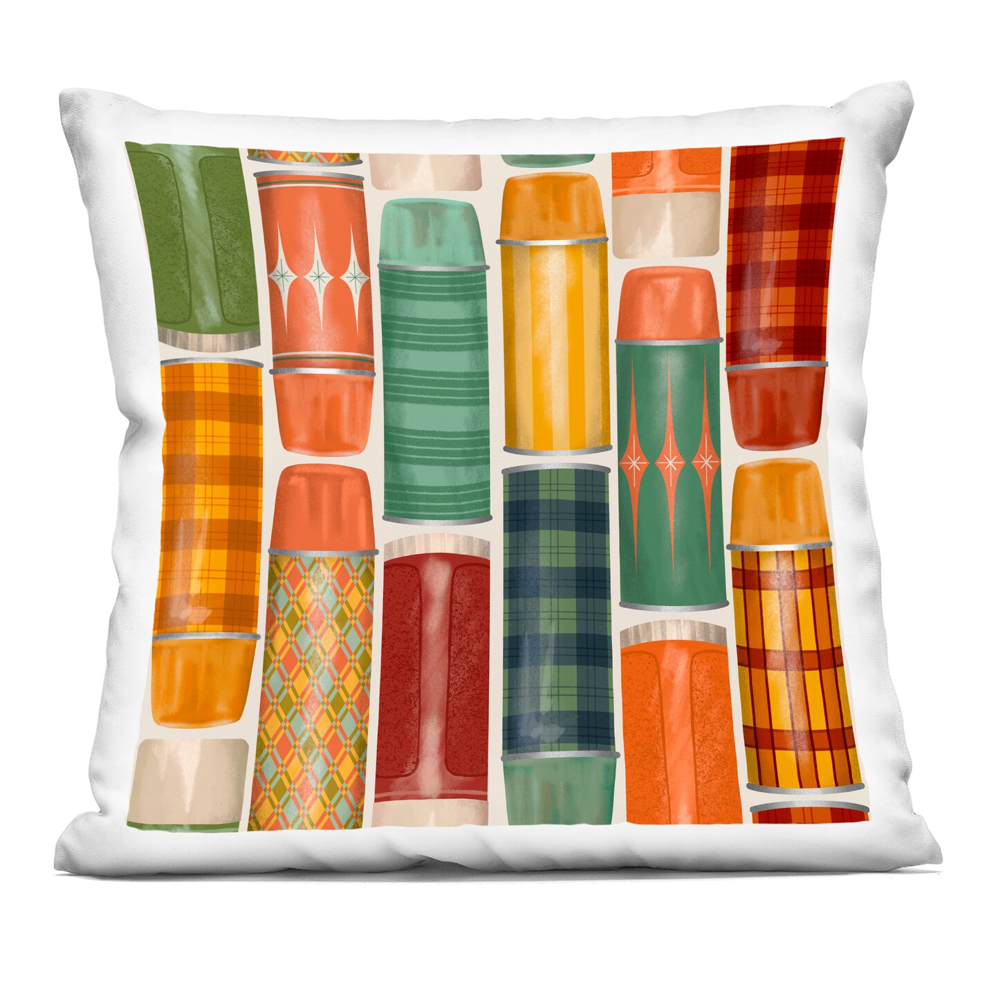 Stupell Industries Retro Designs Fall Thermos Indoor Pillow, 18 x 7 x 18