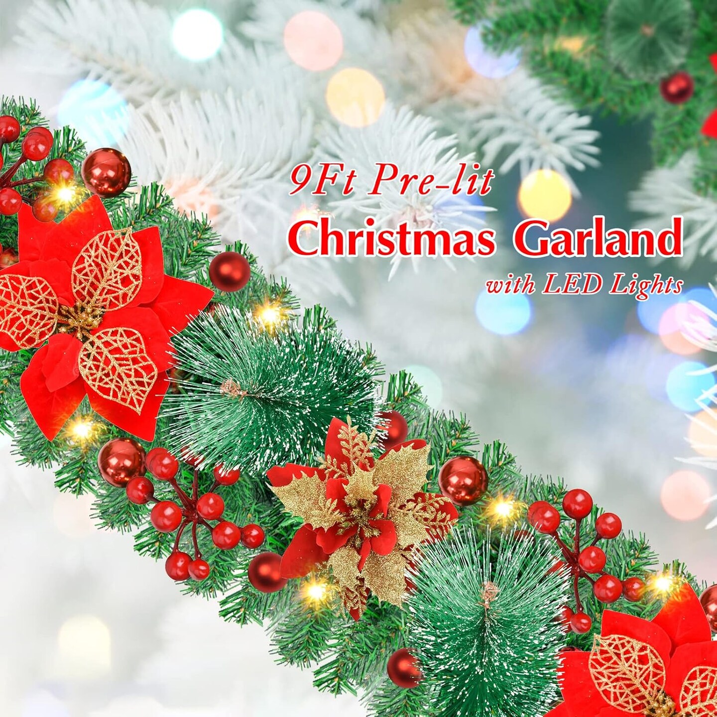 Pre-lit Artificial Christmas Garland